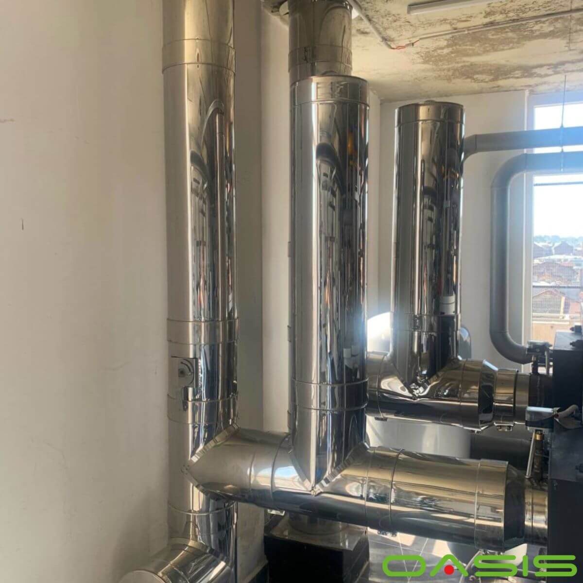 встановлення димоходів, влаштування дахової котельні